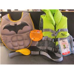 2 new Floatation Vests / 1 Batman / for 30 - 55 lbs child