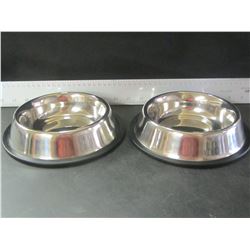 New set of Stainless steel Pet Bowls / small - medium pets