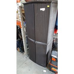 PLASTIC WICKER LOOK 6 FOOT CUPBOARD