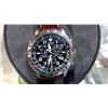 Image 2 : AS NEW MENS CITIZEN ECO DRIVE CHRONOGRAPH ALARM WR250 TIANIUM, BROWN LEATHER BAND, PERPETUAL CALENDA