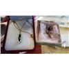 Image 2 : BLACK ALASKA STONE NECKLACE AND PURPLE TEAR DROP EARRINGS