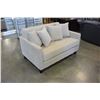 Image 2 : MODERN BEIGE FABRIC SINGLE SIZE HIDE A BED LOVE SEATWITH THROW CUSHIONS