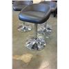 Image 2 : SET OF FOUR MODERN BLACK AND CHROME BARSTOOLS