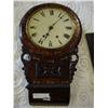 Image 1 : ANTIQUE INLAY WALL CLOCK WITH KEY ENAMEL FACE