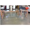Image 2 : 3 PIECE GLASS INSERT COFFEE AND ENDTABLE SET