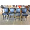 Image 2 : SET OF 4 AS NEW BLACK LEATHER SWIVEL BAR STOOLS RETAIL $249 EACH