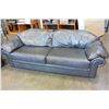 Image 2 : GREY LEATHER SOFA AND LOVESEAT