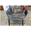Image 2 : GLASSTOP DINING TABLE AND FOUR CHAIRS