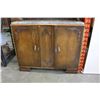 Image 2 : ANTIQUE CABINET WITH CRACKED MARBLE TOP