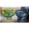 Image 2 : 2 CARNIVAL GLASS COMPOTES