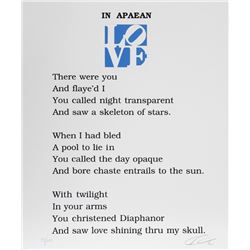 Robert Indiana, The Book of Love Poem - In Apaean, Serigraph with Letterpress