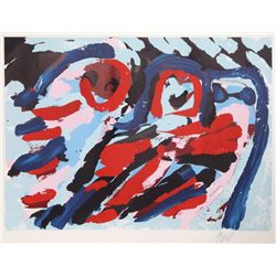 Karel Appel, Three Smiling Faces, Lithograph
