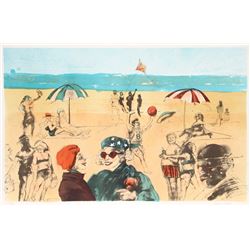 Marcia Marx, Beach, Lithograph