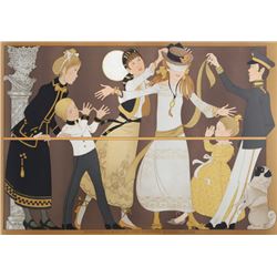 Philippe Henri Noyer, Blind Man's Bluff at the Imperial Russian Court, Lithograph