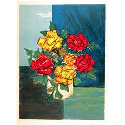 Henri Westel, Yellow and Red Roses, Lithograph