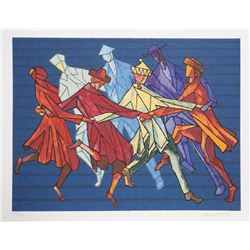 Chaim Goldberg, The Horah Dance, Lithograph