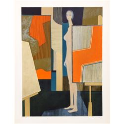 Andre Minaux, Nude in Artist's Studio, Lithograph