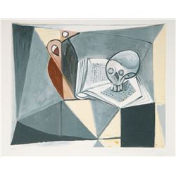 Pablo Picasso, Tete de Mort et Livre, Lithograph