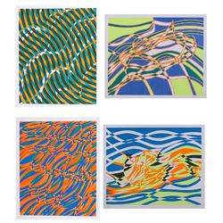 Stanley Hayter, The Aquarius Suite of Four Op-Art Silkscreens