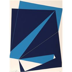 Cris Cristofaro, Untitled - Navy and Blue Rectangles, Silkscreen