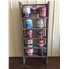 Image 1 : HAND MADE WOODEN FROST COP ANTI FREEZE STORAGE SHELF INCLUDING VINTAGE CANS