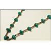 Image 1 : Silver and turquoise necklace, formed of 15 turquoise nuggets separated by fluted and ovoid sil...