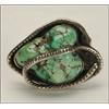 Image 1 : Navajo silver ring, bezel set with a large turquoise nugget, encircled and overlain with a serp...