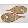 Image 1 : Two pairs of Cree miniature snowshoes, the wood frames woven with cotton thread and thong, 12" -...