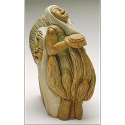 CLEVELAND SANDY,, An Iroquois stone carving celebrating the corn harvest, signed and dated 1981...