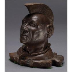 JOSEPH JACOBS, MOHAWK, bronze, monogramed,, 7.5" - 19.1 cm., See illustration, Est. $200/...