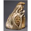 Image 1 : DAVID THOMAS (1950-), A stone carving of a False Face burial with an eagle spirit, signed and d...