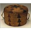 Image 1 : A Northwest Coast Salish circular lidded woven cedar container, 10" - 25.4 cm., See illustratio...