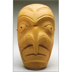ROCKY JONES (1949-),, A Northwest Coast carved wood bird mask, signed and dated '80, 12" - 30.5...
