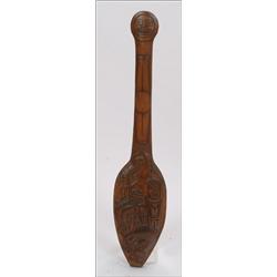 DARREN YELTIN, Squamish:, A Northwest Coast ceremonial wood paddle, with carved decoration, sig...