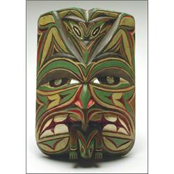 KEENE, Skagway:, A Northwest Coast Haida carved and painted wood Eagle with Frog mask, with ins...