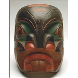 TONY HUNT (1942-),, A Northwest Coast carved and painted wood Beaver mask, signed, 10" - 25.4 c...