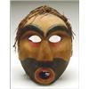 Image 1 : A Northwest Coast Nootka carved and painted wood mask, with cedar bark attachment, 14" - 35.6 cm....