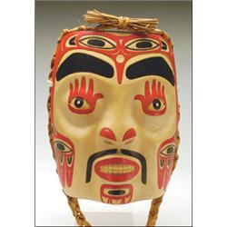 MIKE EPP, Metcakatla, BC:, A Northwest Coast Tsimshian carved and painted wood Eagle facial mas...