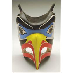 MATTHEW BAKER, A Northwest Coast Kwakiutl carved and painted wood Thunder Bird mask, signed and...