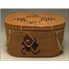 Image 1 : A Northwest Coast Salish woven cedar rectangular lidded container, with woven decoration and leat...