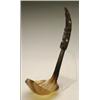Image 1 : A Northwest Coast ceremonial mountain goat horn spoon, the carved handle with inset abalone shell...