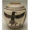 Image 1 : A. & U. LUCARIO, LAGUNA, N.M.:, A SOUTHWESTERN CARVED CERAMIC POT, the surface decorated with r...