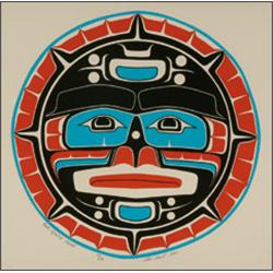 STAN HUNT, KWAQUHTH MOON, framed, serigraph, 14/150, 1980, 15" x 15" - 38.1 x 38.1 cm., See i...