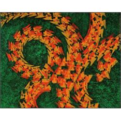 BENJAMIN CHEE CHEE (1944-1977), FLYING BIRDS, unframed acrylic on canvas, signed and dated 1973...