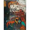 Image 1 : JANE ASH POITRAS(1951-), GOOD AND EVIL, unframed mixed media on canvas, signed and dated '99 lo...