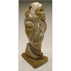 JOSEPH JACOBS (1934-), OLD MAN GOES TO THE MOUNTAIN TOP AT THE CALL OF MOTHER OF WHITE CORN, br...