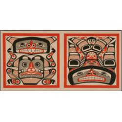 RICHARD HUNT (1951-); ROY HENRY VICKERS (1946-), KWAKIUTL BOX DESIGNS; STANLEY PARK, framed ser...