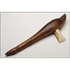 Image 1 : Wood and Marine Ivory Ceremonial Axe, the naturally formed shank worked with geometric patterns...