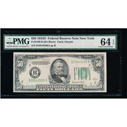 1934D $50 New York Federal Reserve Note PMG 64EPQ