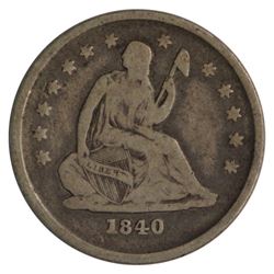 1840-O Seated Liberty No Drapery Quarter Coin